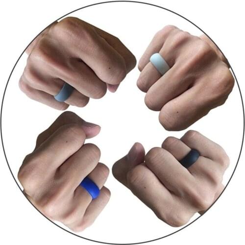 6-11 Size Hypoallergenic Flexible Food Grade FDA Silicone Finger Ring Environmental Rubber Rings For Men Women 3pcs/set