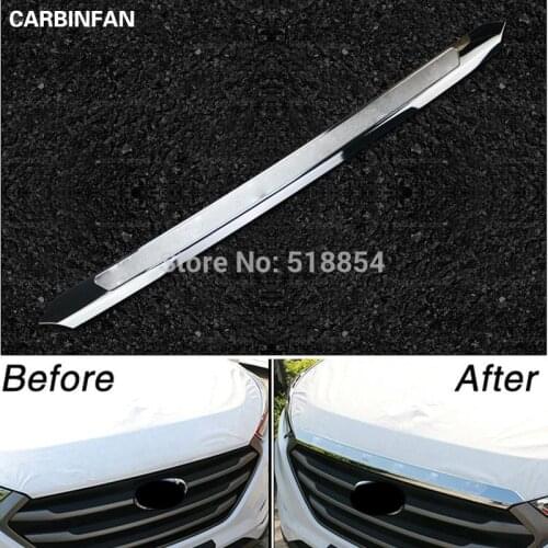 ACCESSORIES FIT FOR 2015 2016 2017 HYUNDAI TUCSON TL CHROME FRONT HOOD BONNET GRILL LIP MOLDING COVER TRIM BAR GARNISH MESH