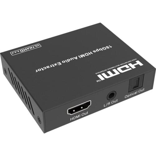 TLT-TECH HDMI 2.0 18Gpbs 4K 60HZ HDMI Audio Extractor Converter SPDIF + 3.5MM Output HDCP 2.2, Dolby Digital/DTS Passthrough CEC