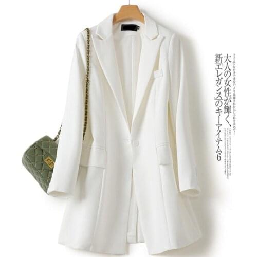 Blazer Coat Women Suit Jacket Autumn Single Button Long Sleeve Ladies White Black Office Blazer Women Slim Suit Blazer Outwear
