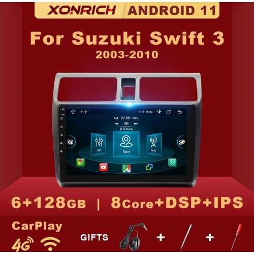 Carplay Android 11 Multimedia Player For Suzuki Swift 2003-2005 2006 2007 2008-2010 IPS Car Radio Navigation RDS 6GB 128GB DSP