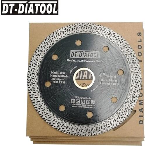DT-DIATOOL 5pcs/pk Dia 4"/4.5"/5" Mesh Turbo Diamond Saw blade Diamond Wheel for Stones Tile Ceramic Cutting Disc