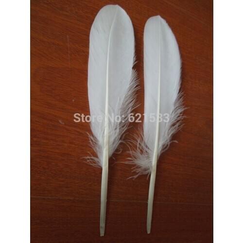 Feder!50PCS/LOT! 15-20cm NATURE WHITE GOOSE Quill FEATHERS,Goose Wing Feathers for millinery,crafts,wedding