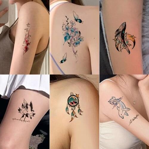 Hot Sell Black Tribal Temporary Tatoo Body Tattoo Sticker for Adults Temporary Tattoo Fake Tattoo for Woman Butterfly Stickers