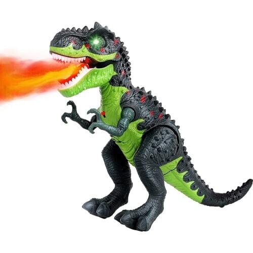 Electric Fire Spraying Dinosaur Toy with Roaring Sound Battery Operated Walking children Interactive toys Early educational toys