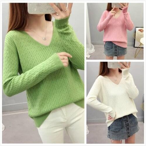 Fashion Autumn Winter Student Plain Soft Knitted Tops Trend Korean Loose Casual Long Sleeve Women Sweaters