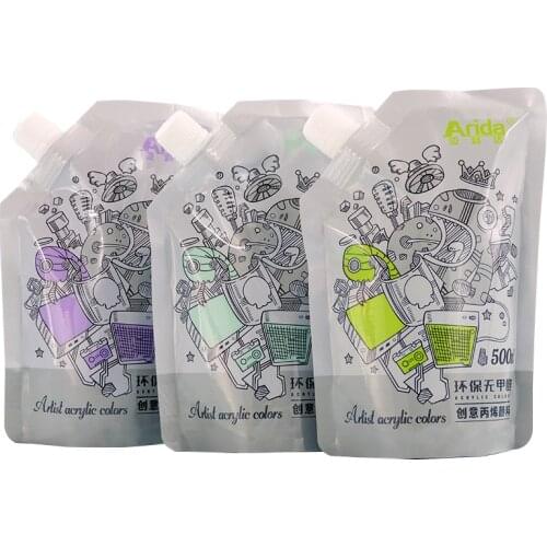 Professional Colors 500ML/tube Pigment Acrylic Paint Set Nail Art Painting Waterproof Paint Fabric Drawing wall painting