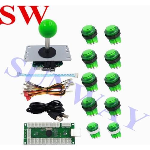 DIY arcade joystick handle set kits with 8 Way Joystick Push buttons 1Player USB adapter to PC joystick button encoder plate