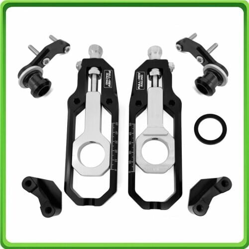 Motorcycle Chain Tensioner Adjuster with spool fit for Yamaha R1 YZF-R1 2007 2008 2009 2010 2011 2012 2013 2014 black&silver