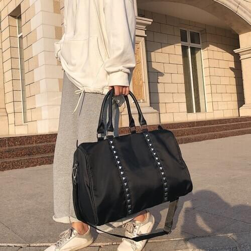 Oxford Travel Bag New Fashion Packing Bags Rivet Duffle Bag Luggage Bag Black Travel Bag Organizer outdoor Sports Weekend Bag