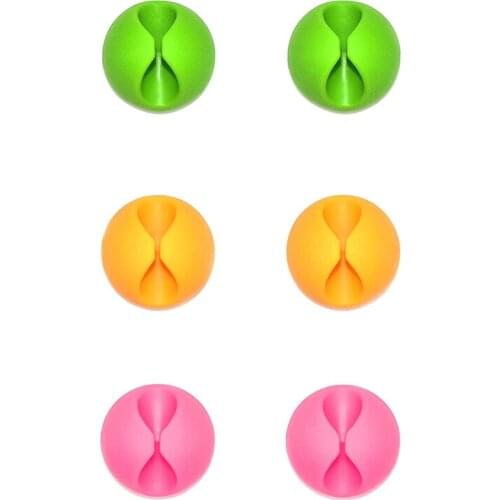 Cable Organizer Data Cable One Hole Holder Wire and Cable Clamp, 6 Adhesive Tape Hooks, Line Organizer, Clamp Holder