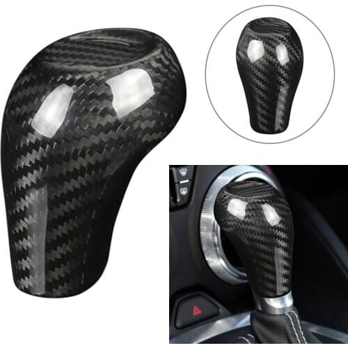 Carbon Fiber Car Gear Shift Knob Cover Trim Decor For Chevrolet Camaro 2016 2017 2018 2019 2020 Car Accessories Styling