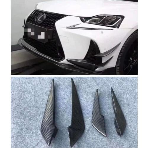 For Lexus IS250 IS300 2017+ Real Carbon Fiber Car Front Bumper Splitters Side Wind knife Aprons