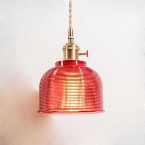 Nordic glass pendant light fixture with knob switch 5 colors copper lamp holder creative hanging lamps for dinning room bedroom