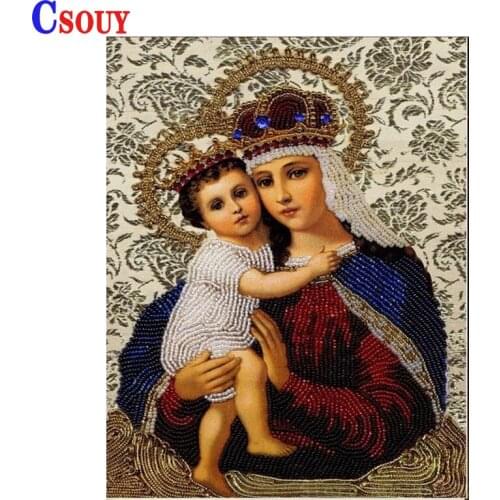 Religion DIY Full Diamond Painting Jesus Mosaic Drawing Square Round Embroidery Cross Stitch Home Decor Pictures Of Rhinestones