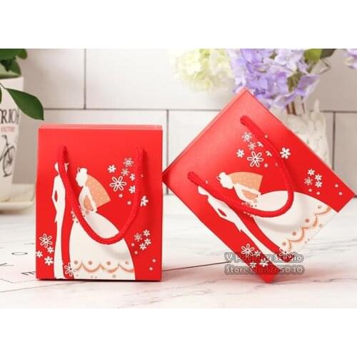 12x8.8x14cm Romantic Pink Chocolate Candy Bag Birthday Event Party Supplies Accessories Wedding Decoration Guest Gift Favors Box