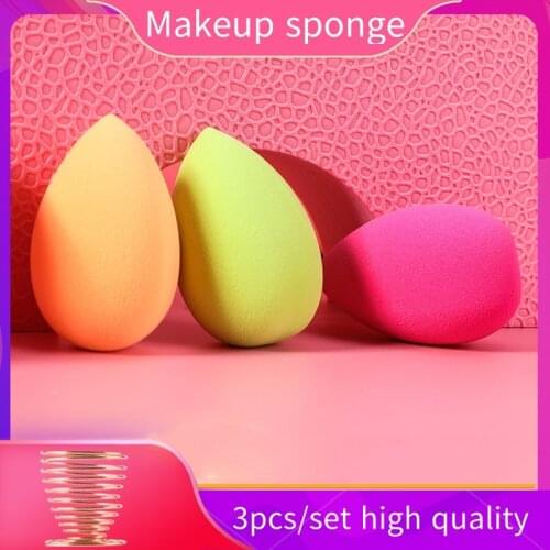 3pcs Professional Cosmetic Puff Non-latex Makeup Sponge Face Foundation Concealer Powder Cream Blending Sponges Set for Womens