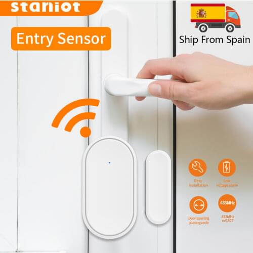 Staniot DS100 Tuya 433mhz Alarm Accessories Smart Remote Control Wireless Door and Window Alarm Sensor Door Open/Closed Detecors