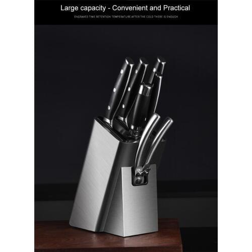 High-quality Stainless steel holder Block Scissor Slot Storage Rack Multifunction Stand for knives ,Kitchen Organizer Tools