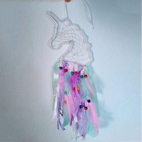 Unicorn Led Lights Dream Catcher Props Wall Hanging Bedroom Decor Backdrop DreamCatcher Feather Birthday Party Baby Shower Decor