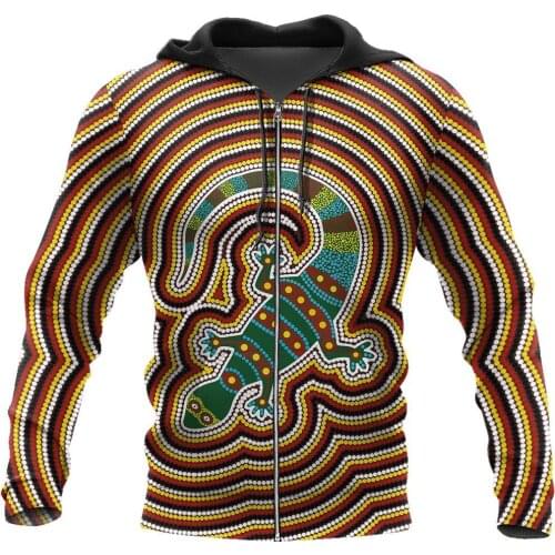 3D Hoodie Aboriginal Kangaroo Australia Indigenous Art For Men/Women Sweatshirt Spring/Autumn Casual Pullover Zipper Unisex