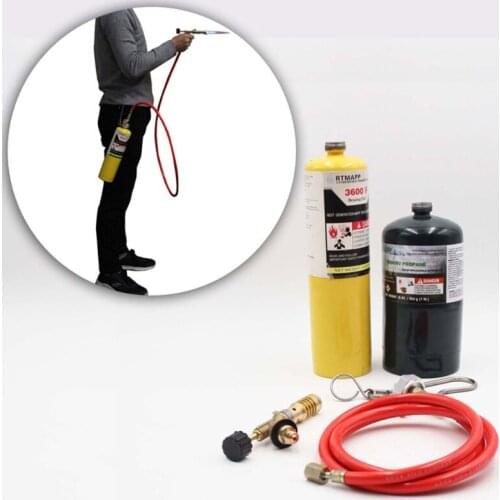 For Mapp Gas Turbo Torch Plumbing Turbo Torch with Hose for Solder Propane Welding Kit