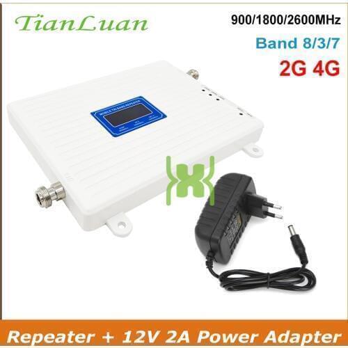 TianLuan Mobile Phone Signal Booster GSM 900 DCS 1800 FDD LTE 2600 MHz 2G 4G cellular Signal Repeater Voice Network Data