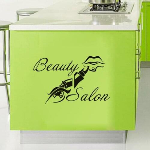 Beauty Salon Vinyl Wall Decals Lipstick Lip Art Decal Decor Barbershop Beauty Shop Window Wall Removable Ornament Stickers ZA543
