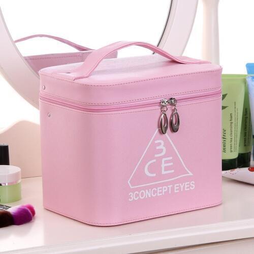 Large-Capacity Cosmetic Case Storage Bag Flip Pu Leather Cosmetic Case Portable Wash Bag Storage Bag Glitter Purse