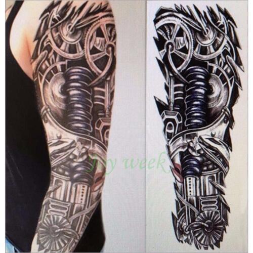 Waterproof Temporary Tattoo Sticker full arm large skull devil clock tatto stickers flash tatoo fake tattoos for men women 27