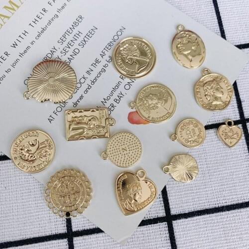 DIY Jewelry Accessories Alloy Round Love Heart Oval Pendant Necklace Bracelet Pendant Jewelry Accessories Material