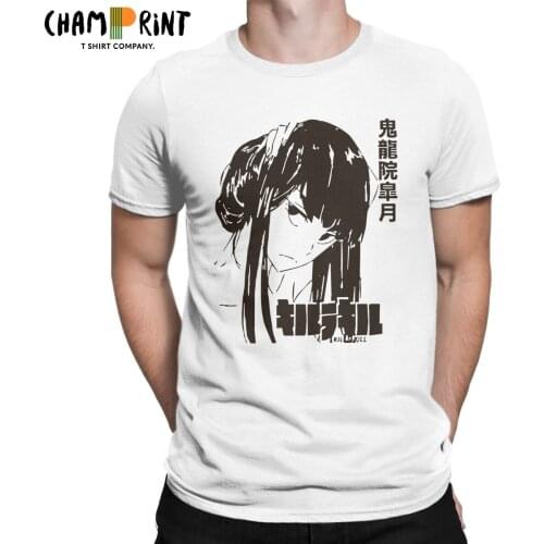Fun Satsuki Kiryuin T-Shirts for Men O Neck Pure Cotton T Shirt KILL la KILL Short Sleeve Tee Shirt Printed Tops