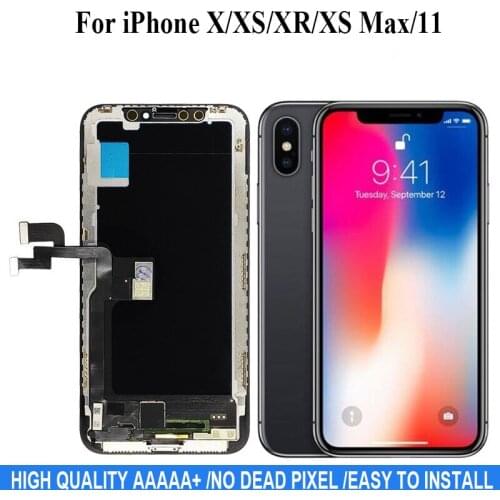 AAA+ For iPhone X XS XR XS Max LCD Display Screen Replacement For iPhone 11 Pro Max Digitizer Assembly With 3D Touch LCD Display