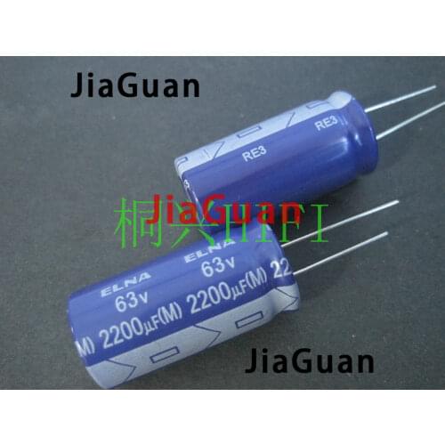 10pcs NEW ELNA RE3 63V2200UF 18X35MM audio electrolytic capacitor 2200uF/63V blue robe 2200UF 63V re3 2200uf 63v