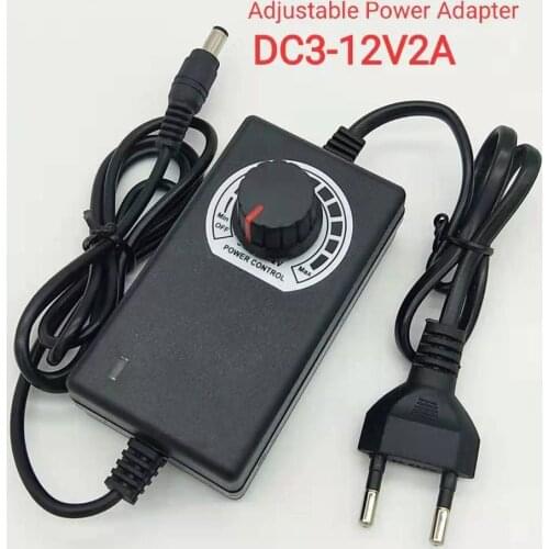 12 V Ajustável fonte de Alimentação Adaptador AC DC 3 V-12 V 2A 24W carregador universal Regulador de Tensão driver Para Led Str