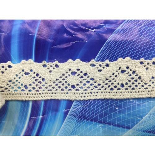 200 Yards beige color Cotton Lace COTTON CLUNY LACE TRIM 2.5cm NATURAL wholesale