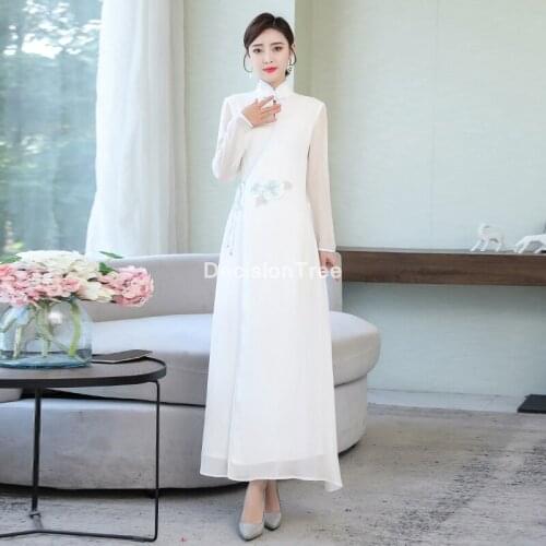 2021 lace cheongsam dresses lace vintage dress qipao women chinese traditional dress cheongsam qipao chinese formal dresses