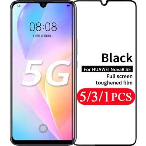 5-1Pcs full cover protective film for huawei nova 5 5T 5Z 5i 6 7 SE 7i 8 pro 3 3i 3E 4 4E tempered glass phone screen protector