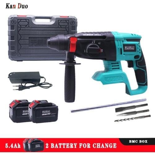 21V long endurance cordless hammer 5.4ah lithium battery cordless hammer High power cordless brushless electric hammer drill