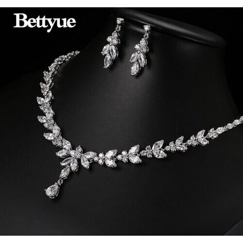 Bettyue Brand Fashion Shining Jewelry Sets AAA Zircon White Gold Color Elegance Bridal Jewelry Sets For Woman Wedding Charm Gift