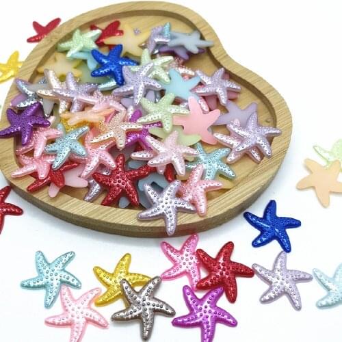 50/100Pcs Mixed 20mm Craft ABS Starfish Design Imitation Pearls Resin Scrapbook Beads Decorate Diy