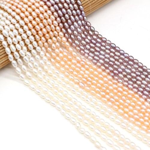 Natural Pearl Beads Rice Shape Original Freshwater Pearl Beading Charms Accessories for Jewelry Making Necklace Bracelet