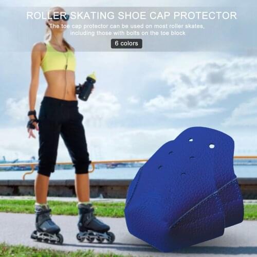 Roller Skates Skating Shoes Cover Leather Toe Cap Guard Roller Skate Sneakers Toe Protector Outdoor Training Gym Sport Men Women