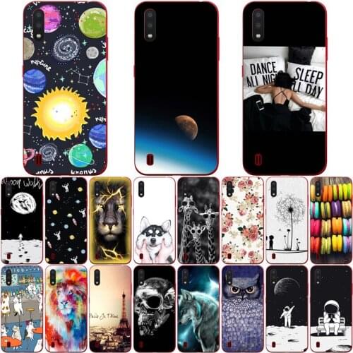 For SAMSUNG GALAXY A01 Case Wolf Silicon TPU Fundas for Samsung Galaxy A01 Cat Animal Shell Bag Housing Phone Cases