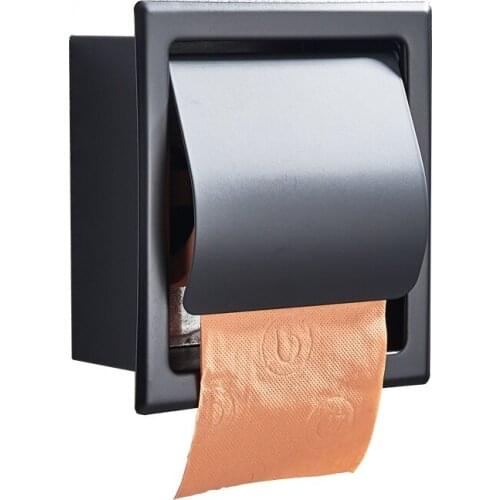 Free Shipping Stainless Steel Toilet Paper Holder Polished Chrome Wall Mounted Concealed Bathroom Roll Paper Box Waterproof