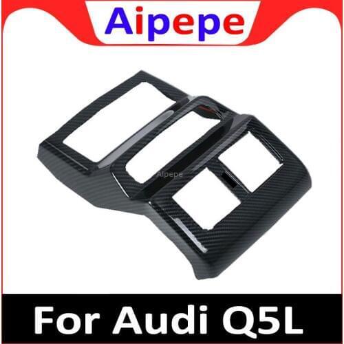 For Audi Q5 2018 2019 ABS Plastic Interior Armrest Box Rear Air Condition Vent Outlet Cover Trim 1pcs Car Styling