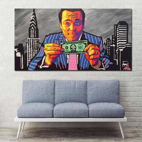 Canvas Art Wolf Of Wall Street,Leonardo DiCaprio, Money Art, Money Talks, Wall Street printed painting On Canvas For Living Room