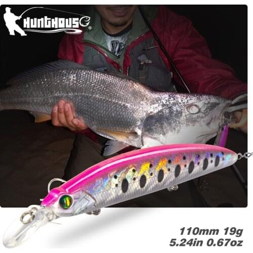 Hunthouse Minnow Hard Fishing Lure Long Casting lw411 130mm 19g Wobblers Artificial Bait Good For Fishing 8 Colors Fishing Bait
