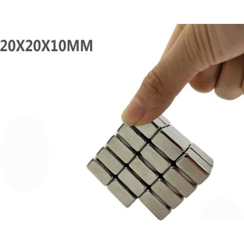 2PCS 20x20x10 mm Neodymium Magnet Powerful N35 NdFeB Square Rare earth permanent magnet