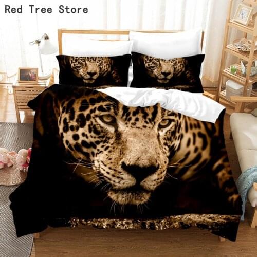 Fashion Digital Printing Leopard Bedding Set Child Kids Adult Bed Linen 3D Animal Pattern Bedclothes Duvet Cover Home Textiles